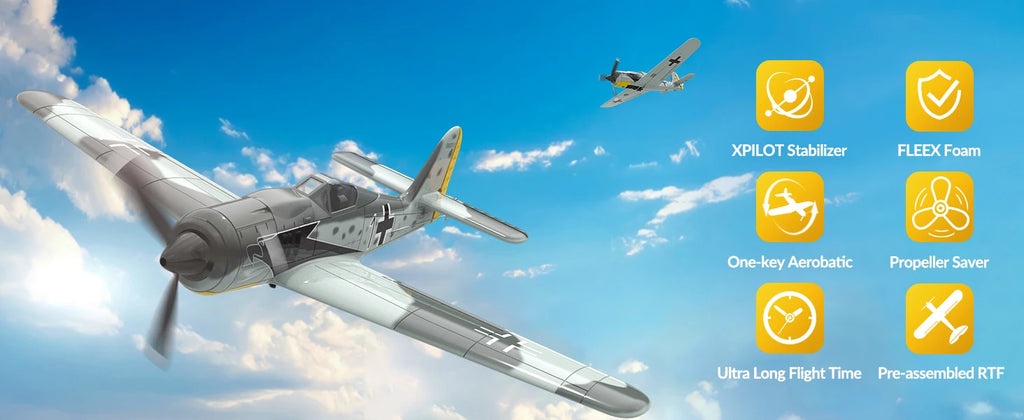Volantex Spitfire RC Fighter Plane 400mm EPP Warbird – 4CH 2.4GHz RTF with XPilot Stabilization & One-Key Aerobatics