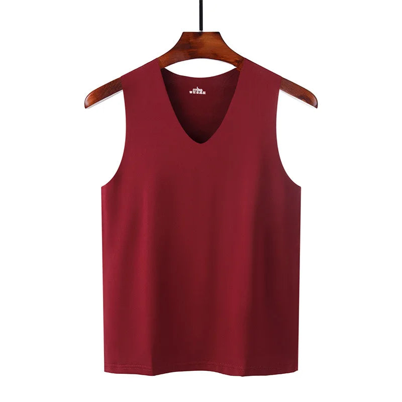 Men’s Seamless Ice Silk Tank Top Sleeveless Vest – Breathable Sport & Casual Undershirt for Gym and Summer Wear