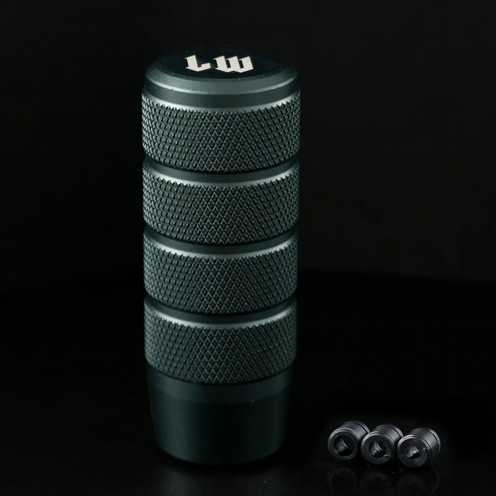 LW 95mm Aluminum Anti-Skid Car Gear Shift Knob – Universal Shifter Lever Head with 8mm 10mm 12mm Adapters – 9 Colors