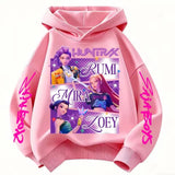 Cute Girls Hooded Sweatshirt KPop Demon Hunter Cartoon Casual Top – Purple & Pink thumbnail 15