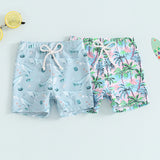 Blotona Boys Swim Trunks – Dinosaur, Plaid & Turtle Print Toddler Board Shorts thumbnail 3