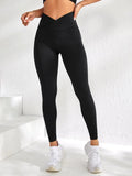 Women’s High-Waist Seamless Yoga Leggings – V-Waist Peach Butt Lifting Fitness Pants thumbnail 1