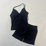Women’s Seamless Yoga Gym Set – Backless Tank Top & High Waist Scrunch Shorts (2PCS) thumbnail 61