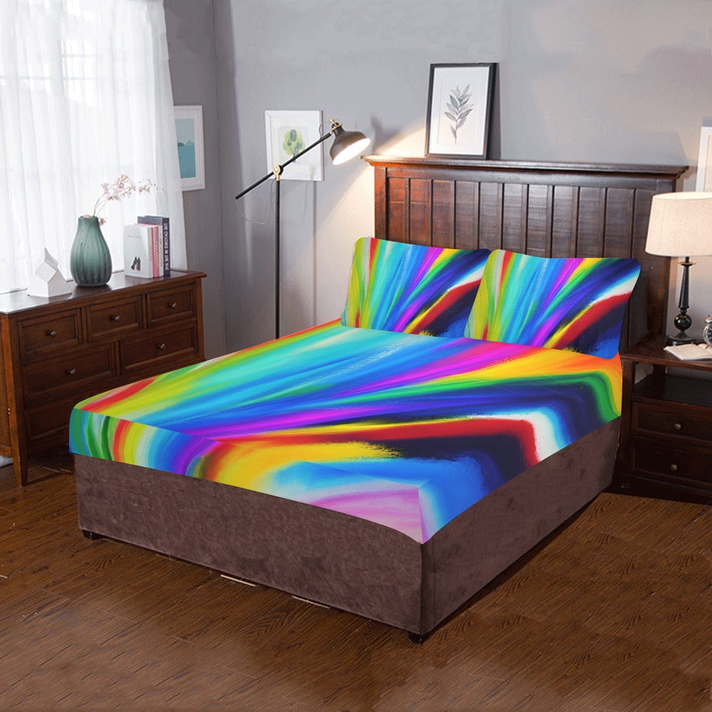 Abstract Art 3-Piece Bedding Set – Duvet Cover & Pillowcases, 86"x70", Soft Polyester Print