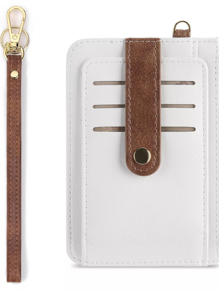 Zippered Leather Card Holder Wallet