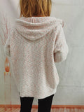 Zip Up Drawstring Long Sleeve Hooded Sweater thumbnail 8