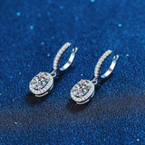 1 Carat Moissanite 925 Sterling Silver Drop Earrings thumbnail 4