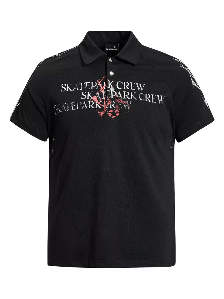 Men's Letter Short Sleeve Polo