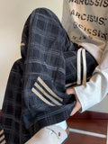 Men's Plaid Wide-Leg Pants with Side Stripes thumbnail 2