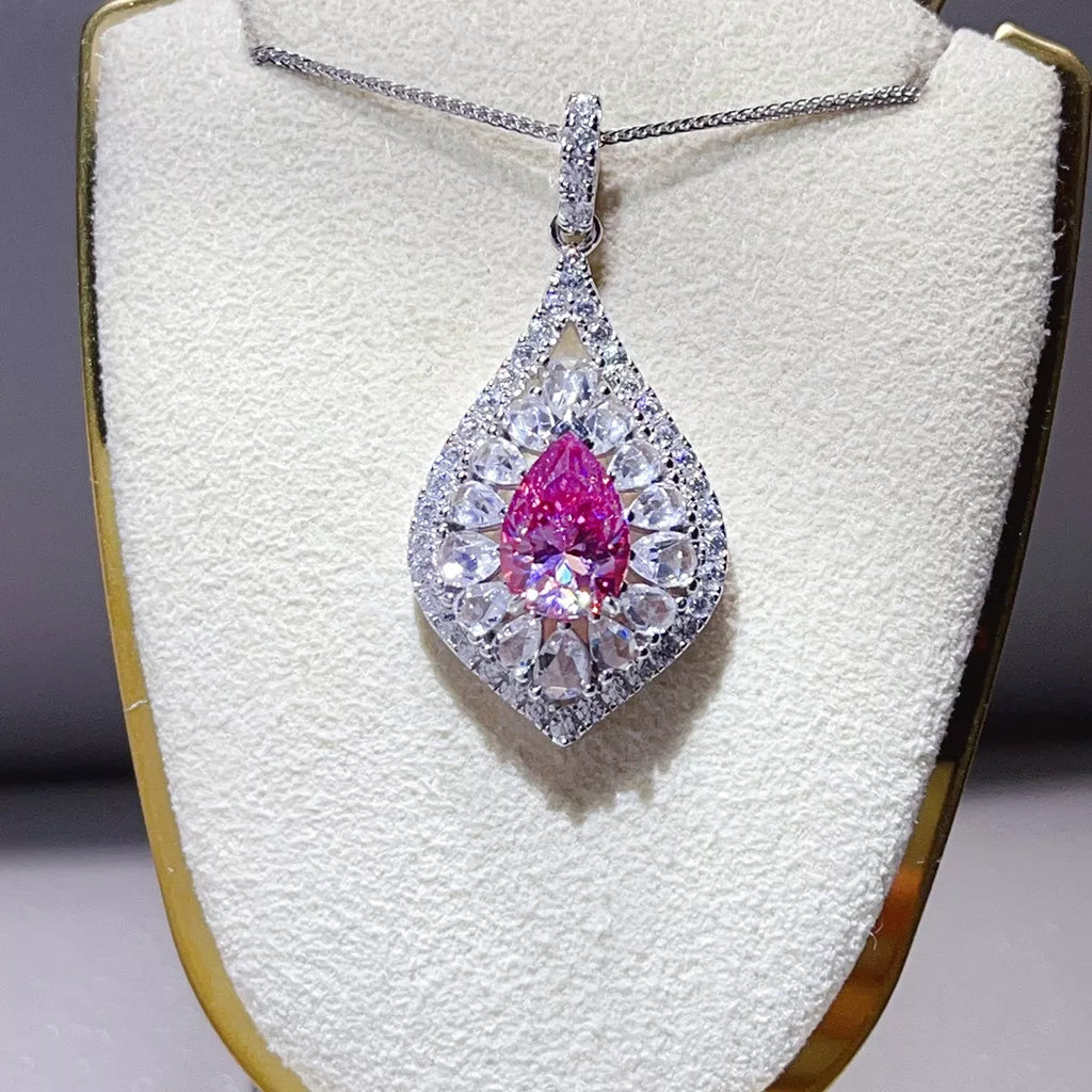 2 Carat 925 Sterling Silver Moissanite Pendant Necklace