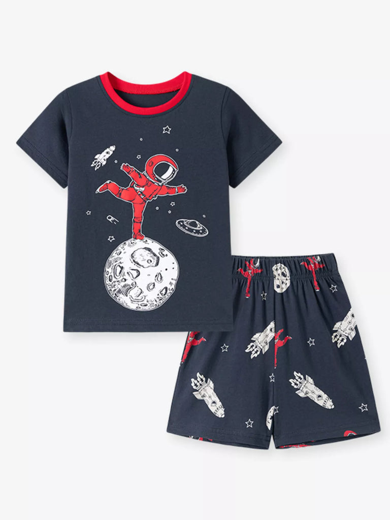 Children's Astronaut and Rocket Tee and Shorts Set