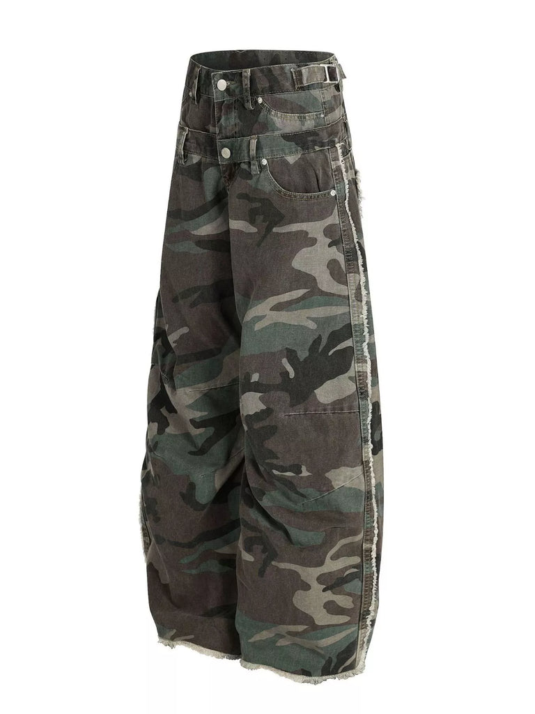 Men's Camouflage Wide-Leg Pants