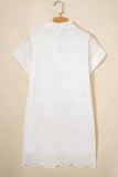 Solid Color Eyelet Embroidered T Shirt Mini Dress thumbnail 8