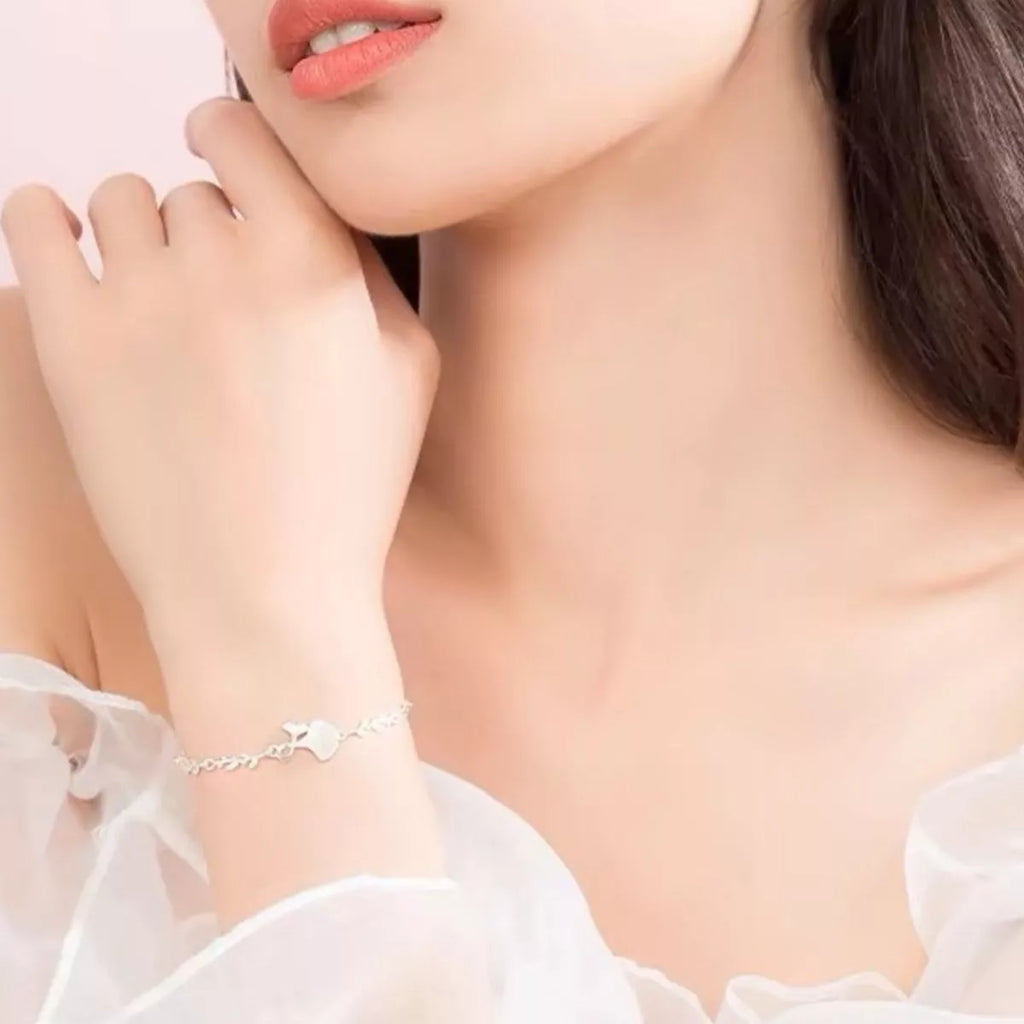 925 Sterling Silver Ginkgo Leaf Bracelet