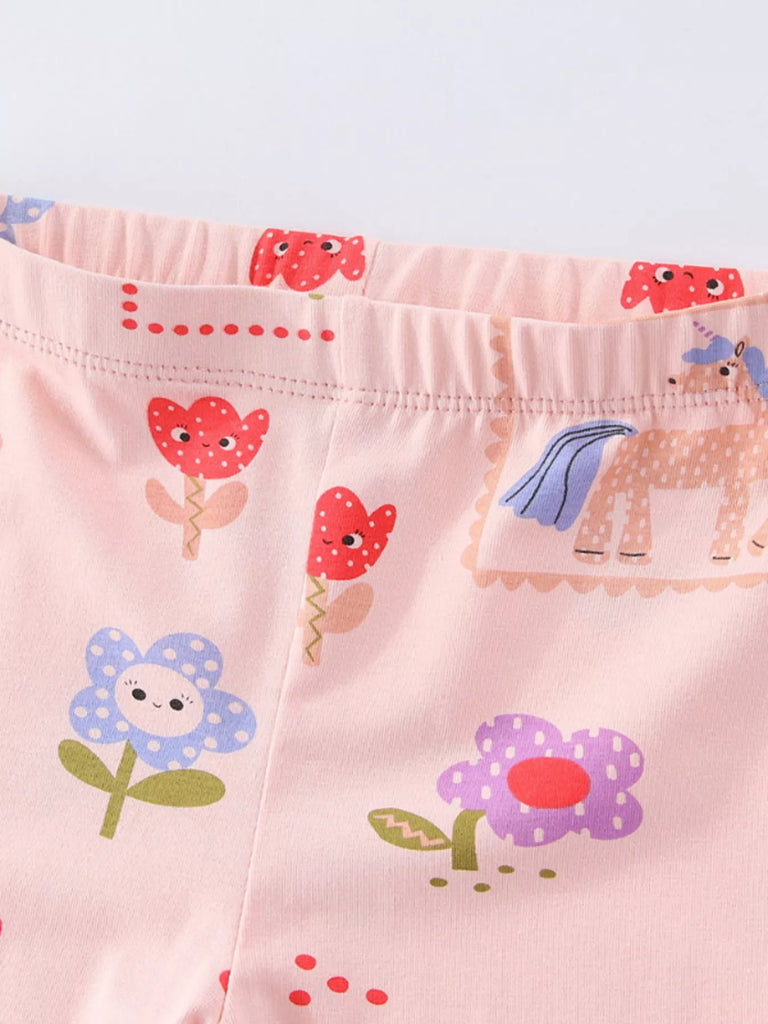 Children's Unicorn & Floral Print Leggings