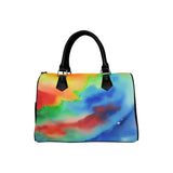 Watercolor Art Barrel Handbag – Canvas & PU Leather Printed On Demand thumbnail 1