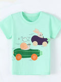 Children's Snail and Bunny Race Graphic Short Sleeve T-Shirt thumbnail 2