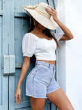 Frayed Hem Denim Shorts thumbnail 5