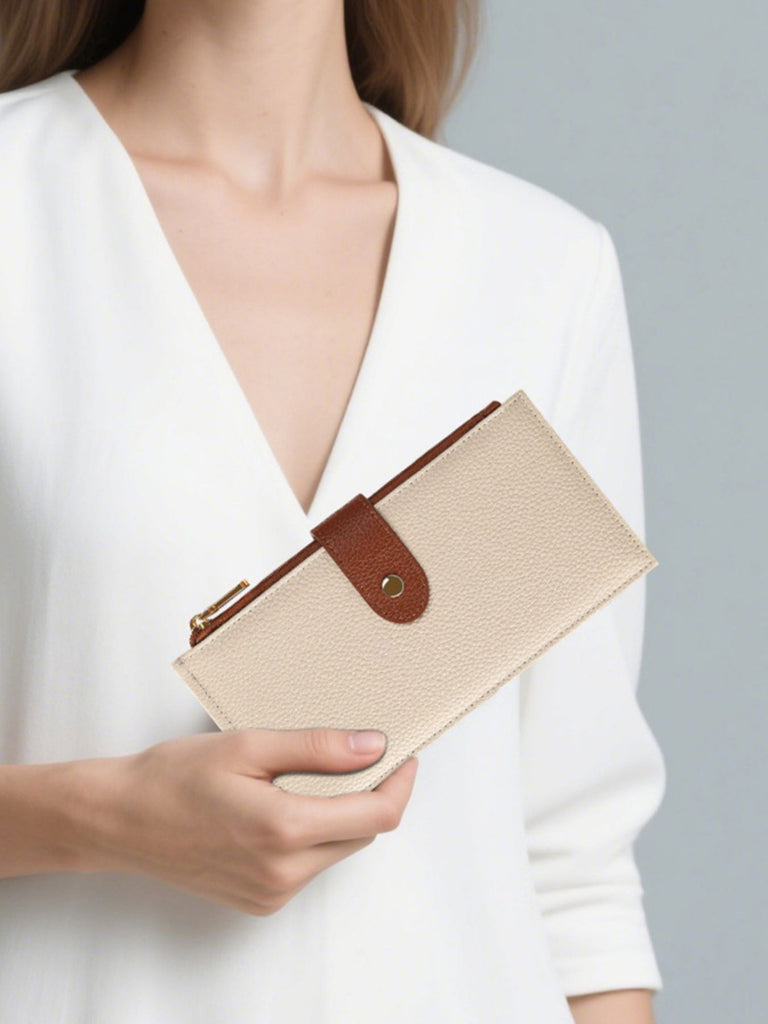 Dual Zipper Long Wallet