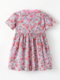 Children's Floral Print Short Sleeve A-Line Dress thumbnail 6