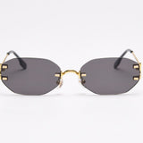 Rimless Oval Sunglasses with Gold Frame thumbnail 3