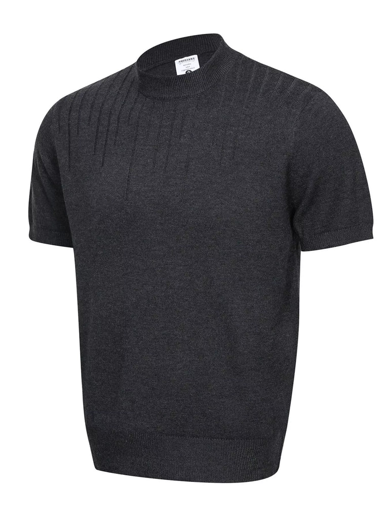 Men's Mock Neck Short Sleeve Knit Top