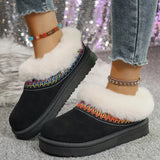 Fur-Lined Platform Boots with Decorative Woven Strap thumbnail 4