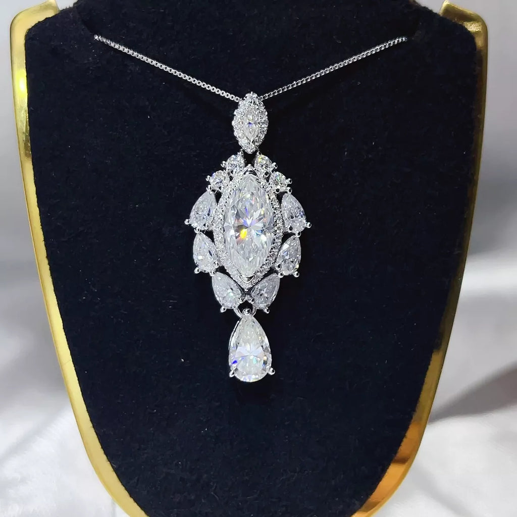 3 Carat 925 Sterling Silver Moissanite Pendant Necklace