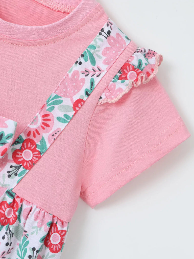 Children's Floral Print Bow Detail Dress