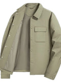 Men's Plus Size Snap Down Long Sleeve Jacket thumbnail 2