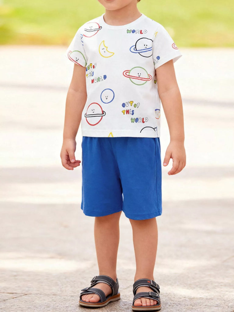 Children's Printed Short Sleeve Tee and Shorts Set