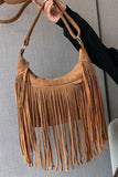 Suede Fringe Adjustable Strap Shoulder Bag thumbnail 2