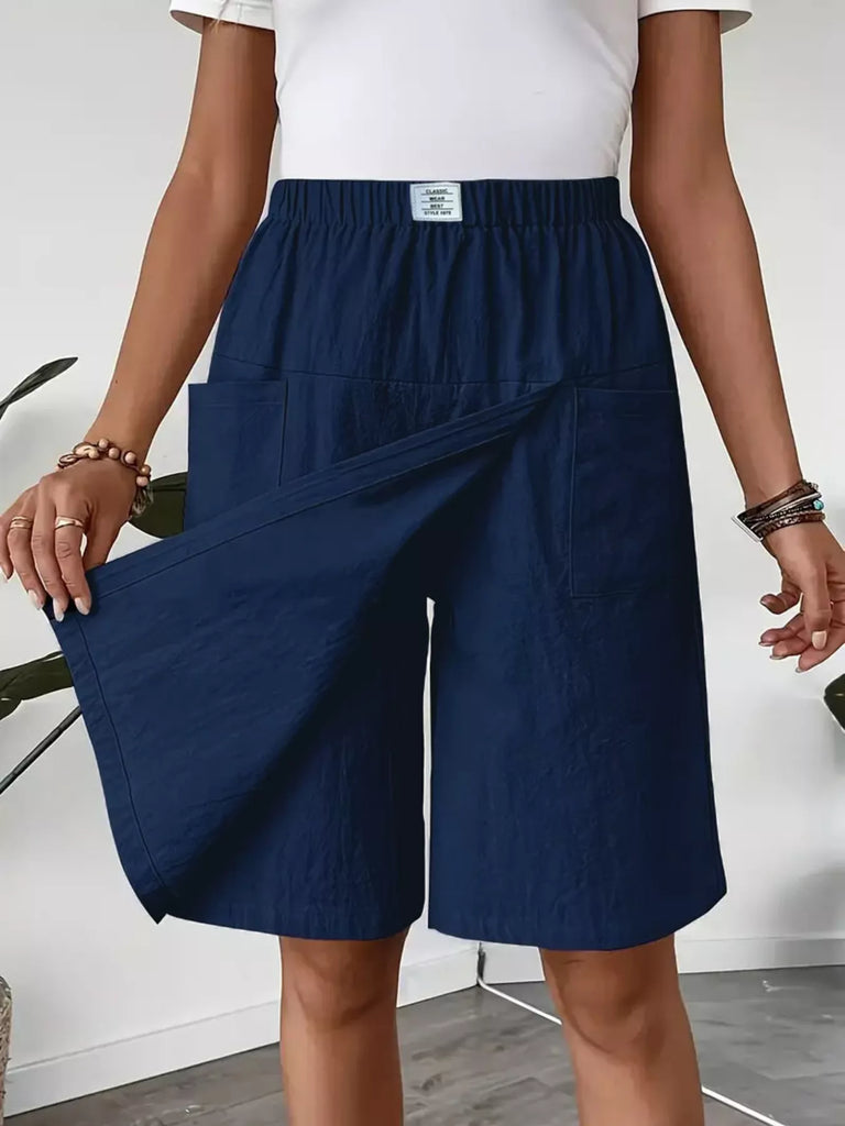 Elastic Waist Wrap Skort