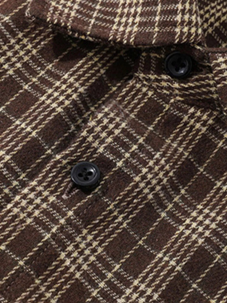 Men's Plus Size Plaid Short Sleeve Shirt