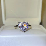 5 Carat 925 Sterling Silver Moissanite Heart Shape Ring thumbnail 2