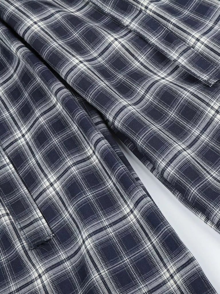 Men's Plaid Wide-Leg Pants