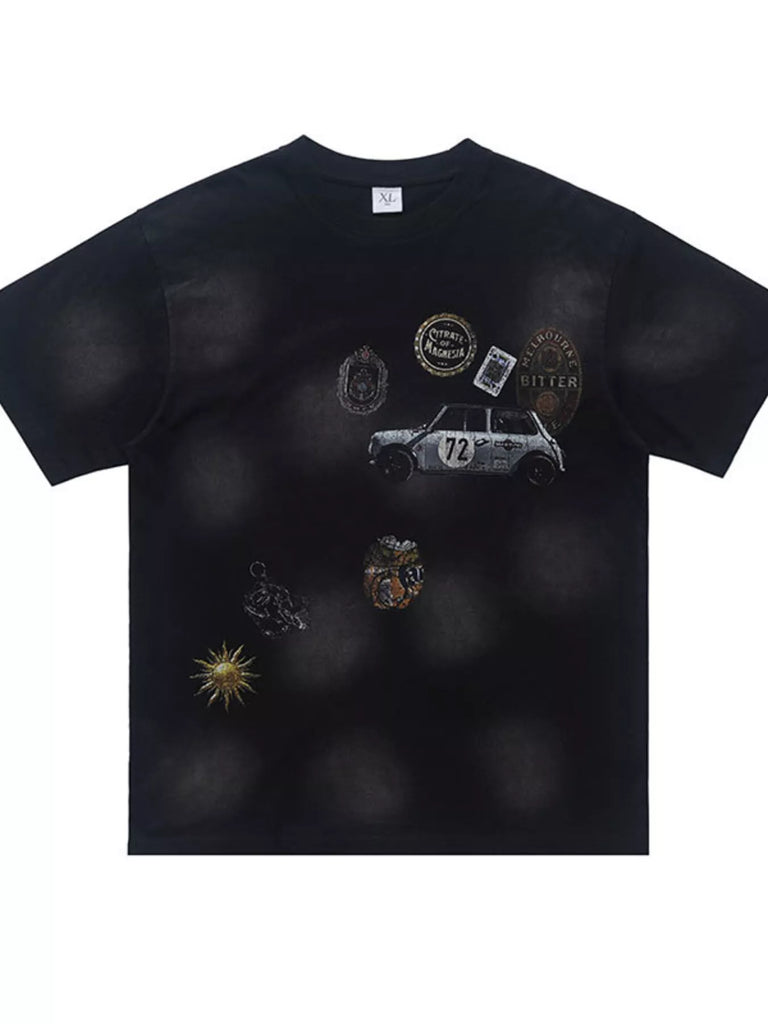 Men's Vintage Graphic Round Neck T-Shirt