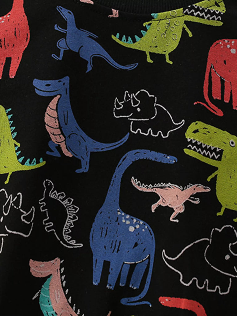 Children's Dinosaur Print Crew Neck Sweatshirt