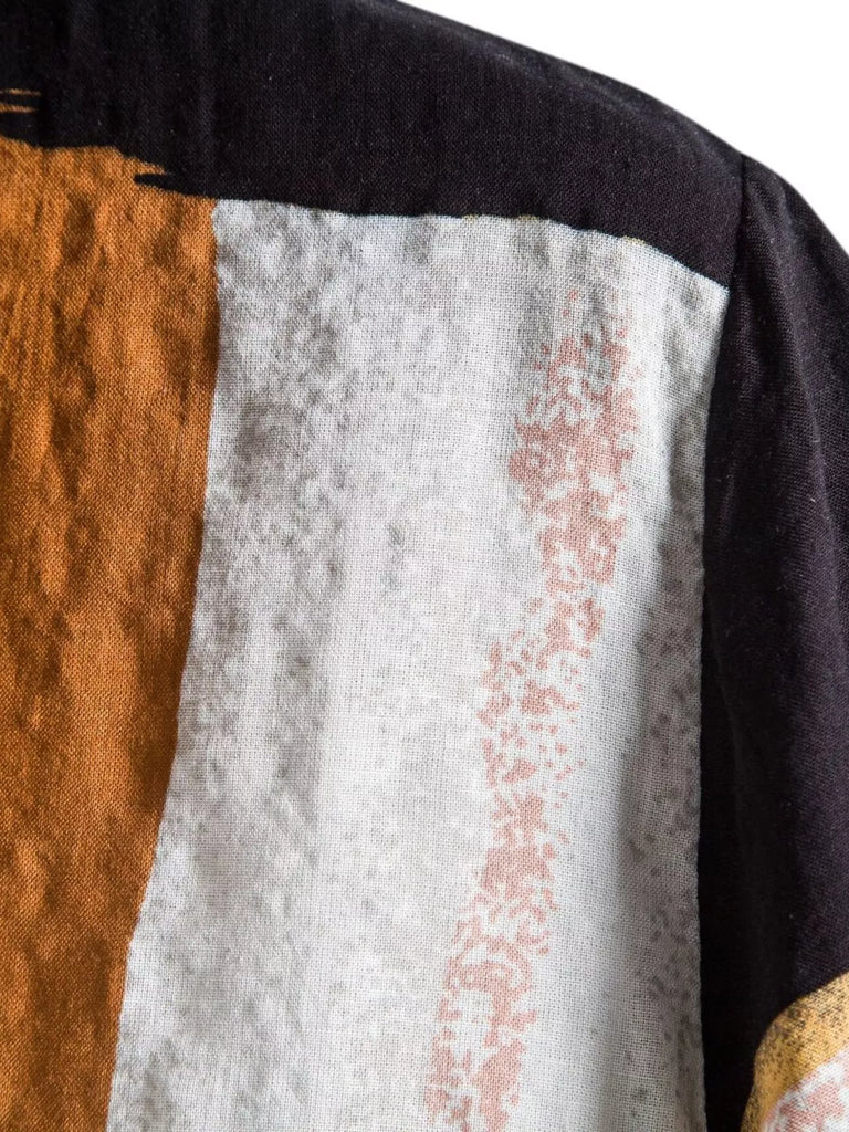 Men's Plus Size Color Block Button Up Shirt