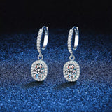 1 Carat Moissanite 925 Sterling Silver Drop Earrings thumbnail 1