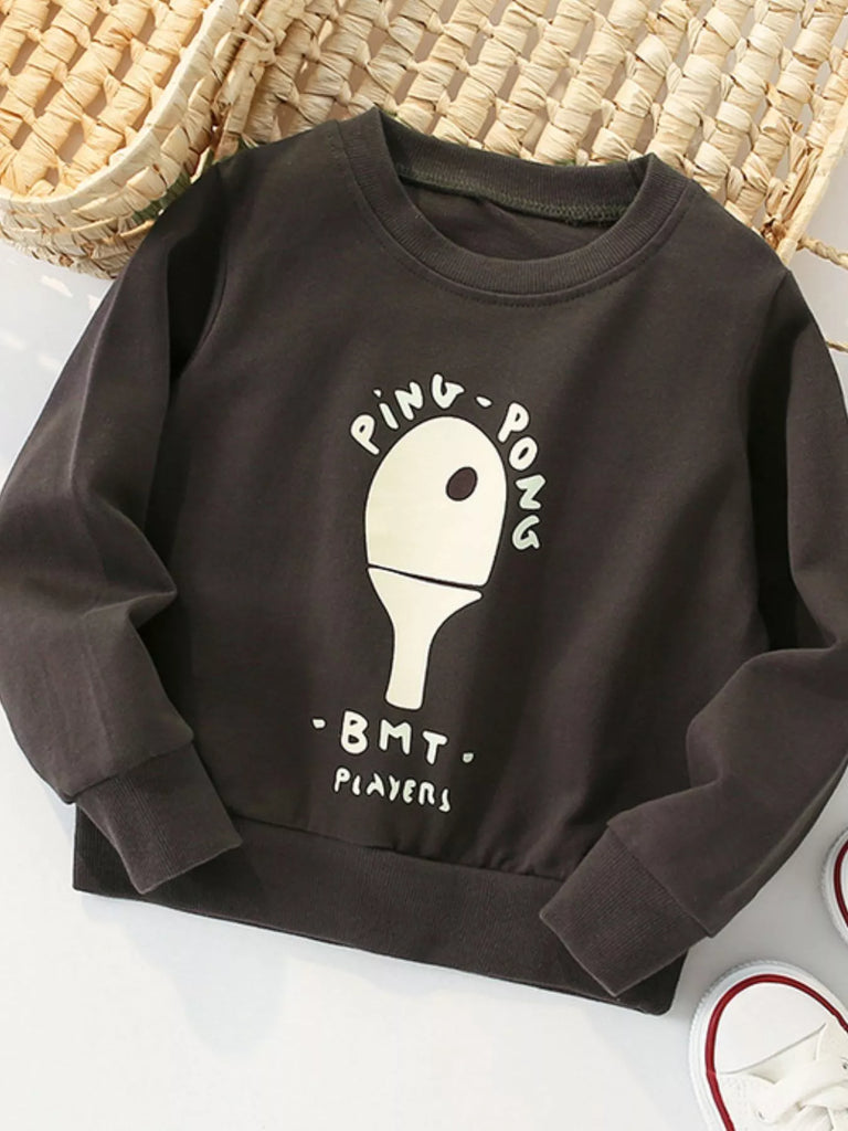 Children's Ping-Pong Graphic Casual Sweatshirt