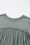 Frilled Gathered Seam Round Neck T Shirt Dress thumbnail 7