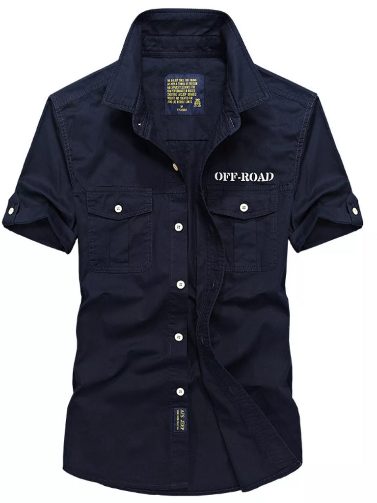 Men's Plus Size Button Up Short Sleeve Shirt