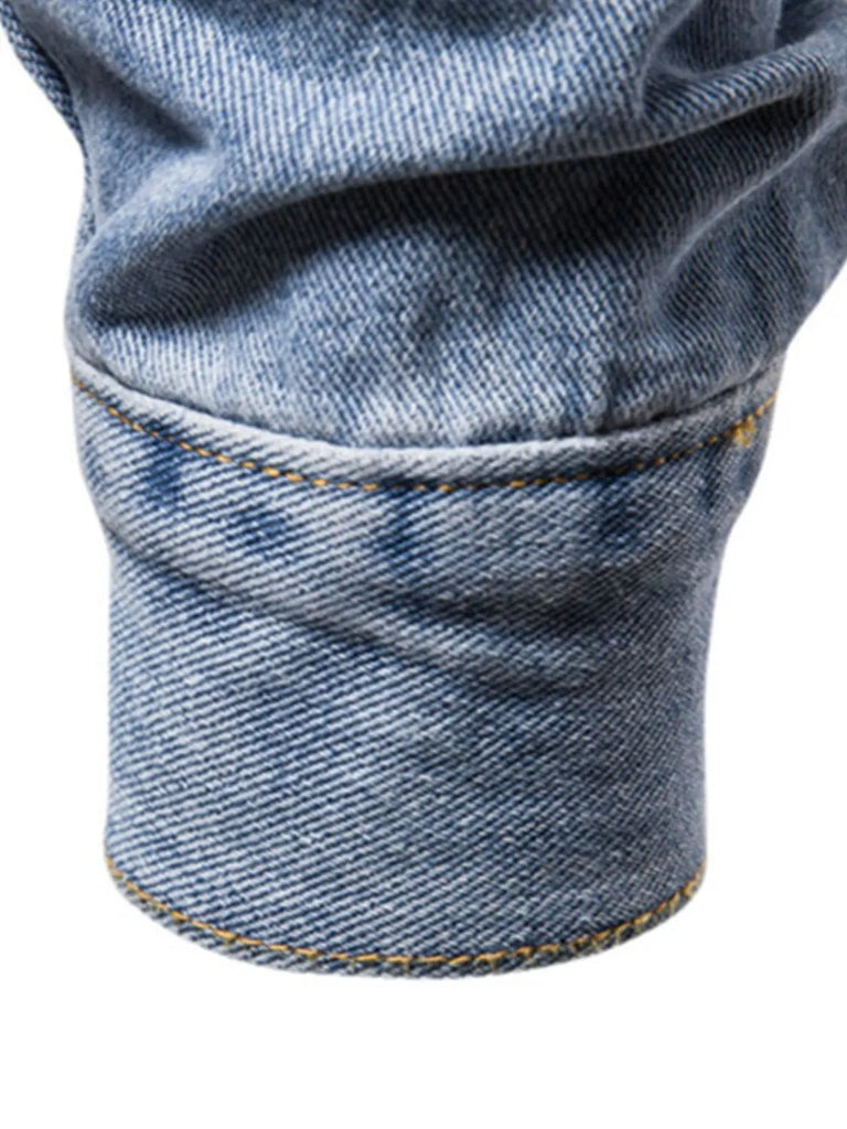 Men's Button Down Long Sleeve Denim Jacket