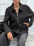 Zip-Up Dropped Shoulder Jacket thumbnail 12