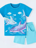 Children's Shark Print Cotton T-Shirt thumbnail 2