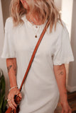 Drop Shoulder Crew Neck Shift T Shirt Dress thumbnail 6