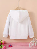 Children's Floral Heart Graphic Buttoned Hoodie thumbnail 2