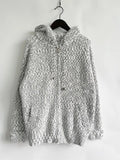 Zip Up Drawstring Long Sleeve Hooded Sweater thumbnail 11