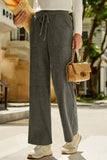 Drawstring Corduroy Wide Leg Pants thumbnail 3